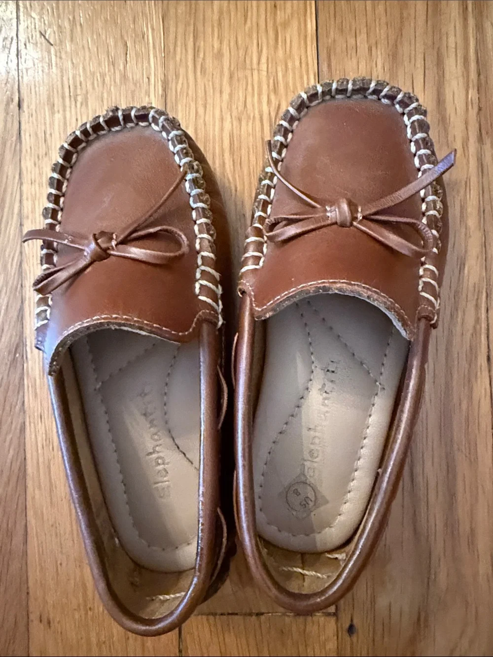 Elephantito Brown Leather Loafers, size 8 Toddler